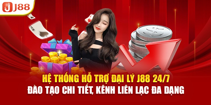 Hệ thống hỗ trợ đại lý J88 24/7, đào tạo chi tiết, kênh liên lạc đa dạng
